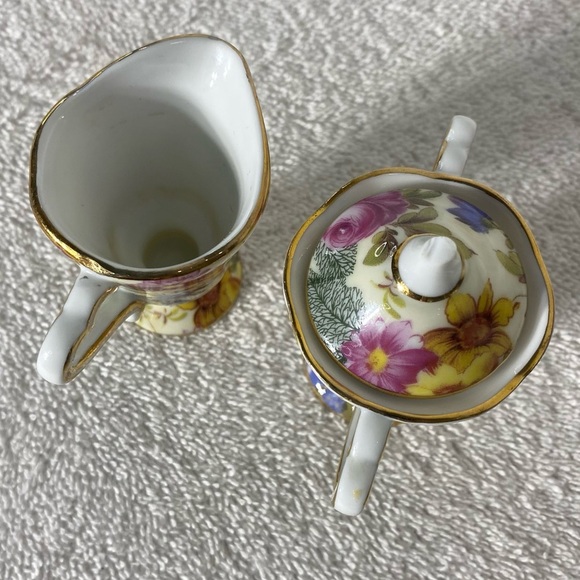 Vintage T. Limoges Casa Elite Miniature Porcelain Creamer & Sugar Bowl Set - Picture 13 of 13